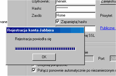 Konto zostalo zarejestrowane na serwerze :-)